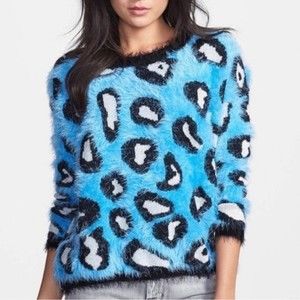 Raga Cozy Super Soft Eyelash Cheetah Print Sweater